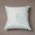 Green Block Print Cotton Sanganeri Cushion Cover