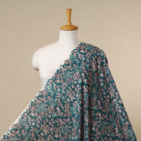 Green - cotton sanganeri fabric 02 - handcrafted