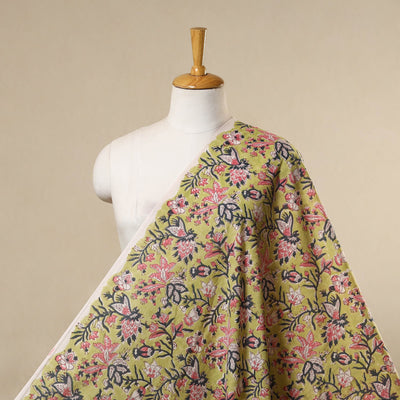 Green - cotton sanganeri fabric 03 - handcrafted