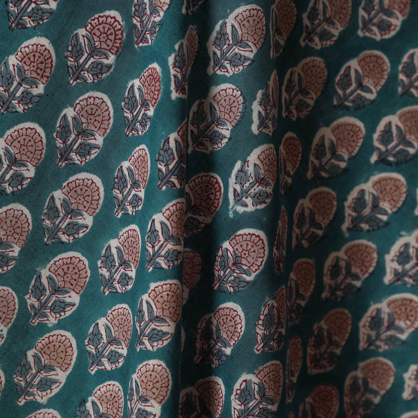 Green - cotton sanganeri fabric 05 - handcrafted