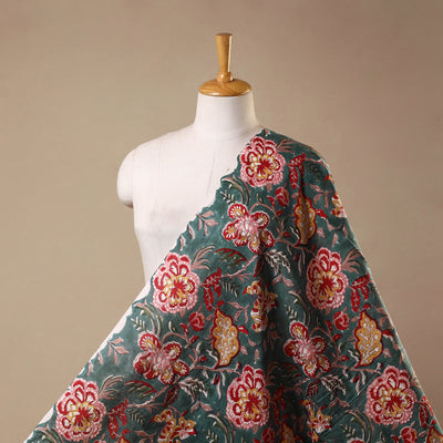 Green - cotton sanganeri fabric 12 - handcrafted