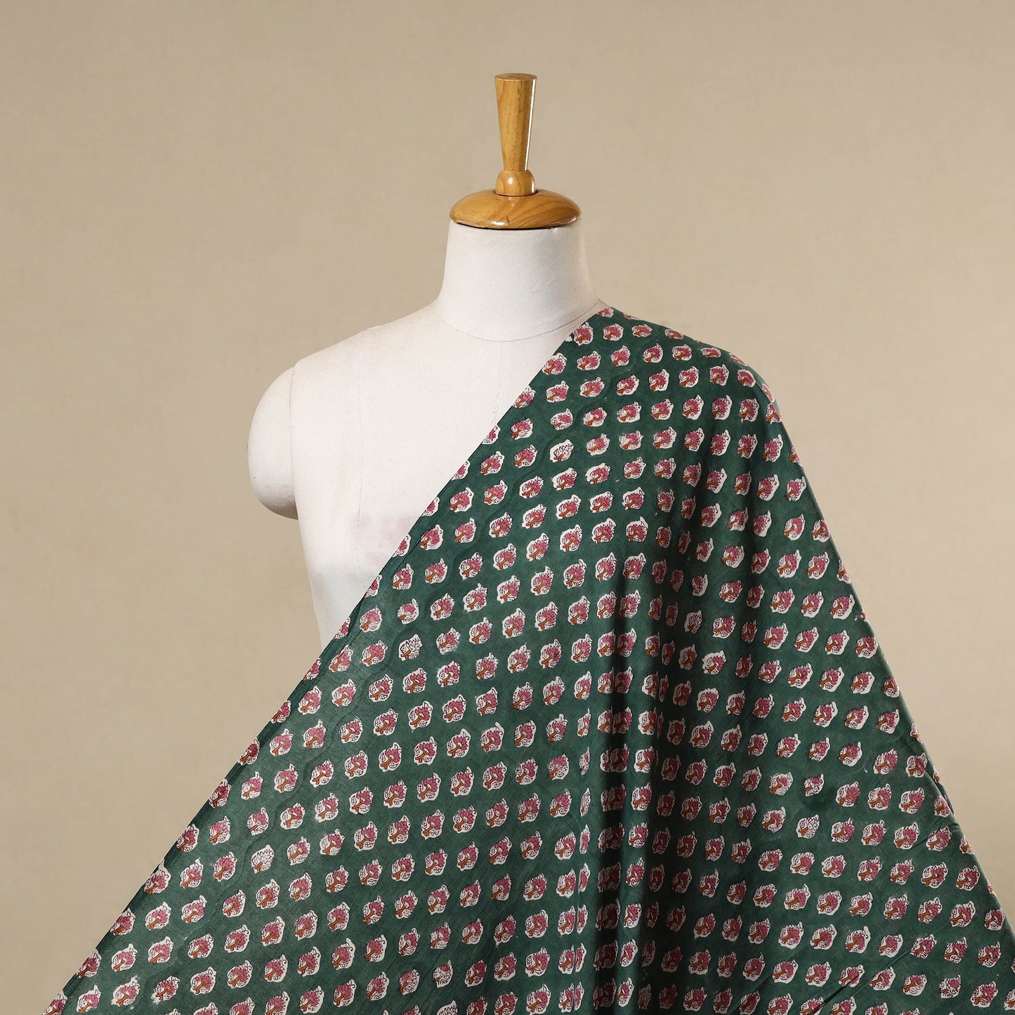 Green - cotton sanganeri fabric 24 - handcrafted