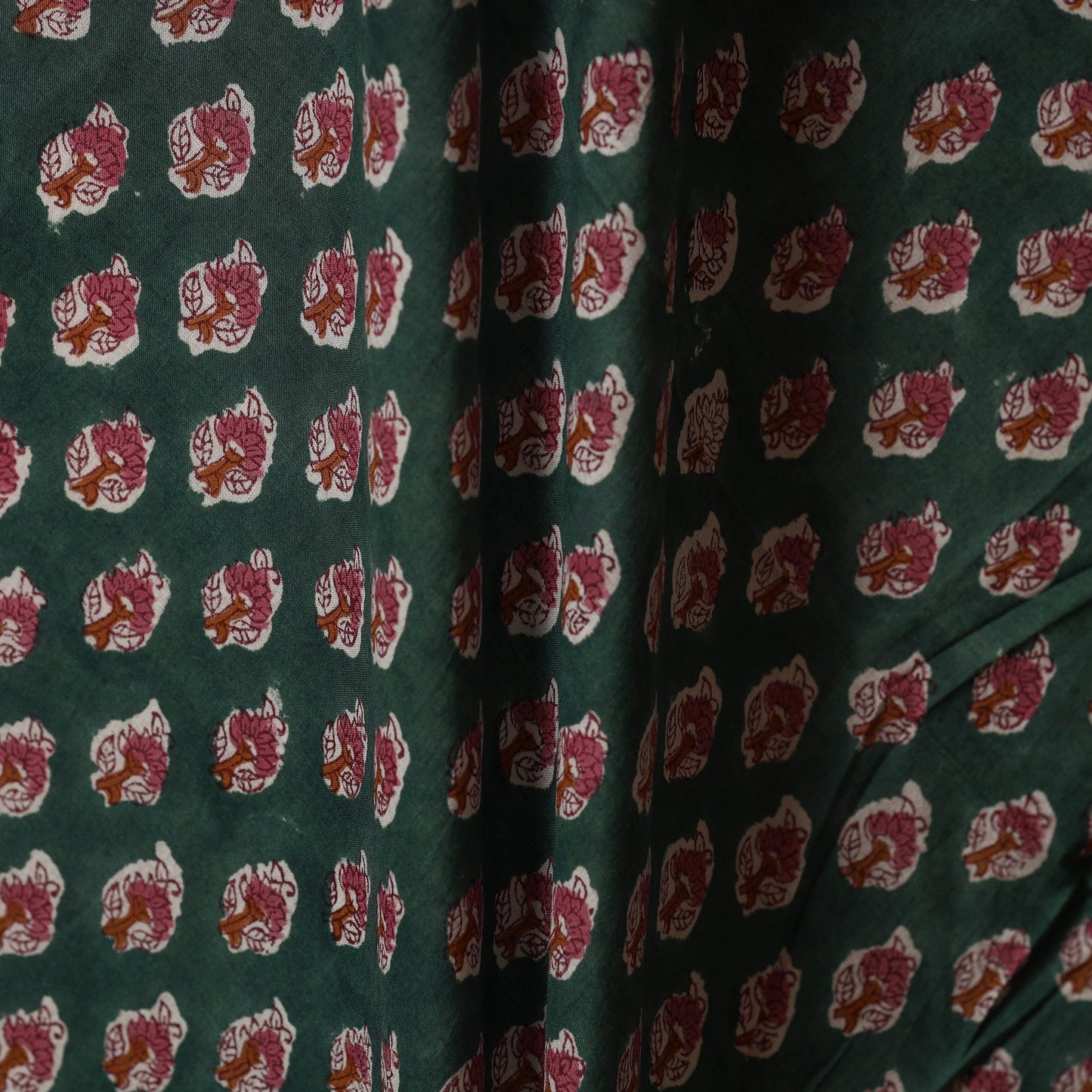 Green - cotton sanganeri fabric 24 - handcrafted