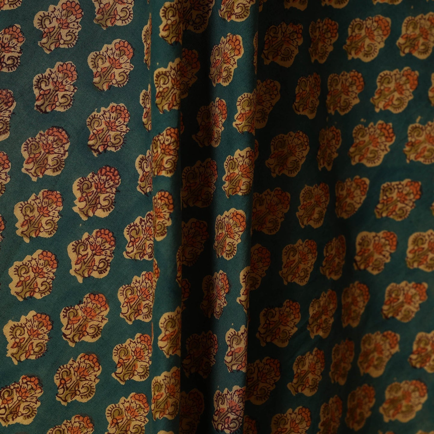 Green - cotton sanganeri fabric 25 - handcrafted