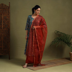 Green - cotton sanganeri kurta set (set of 3) 07