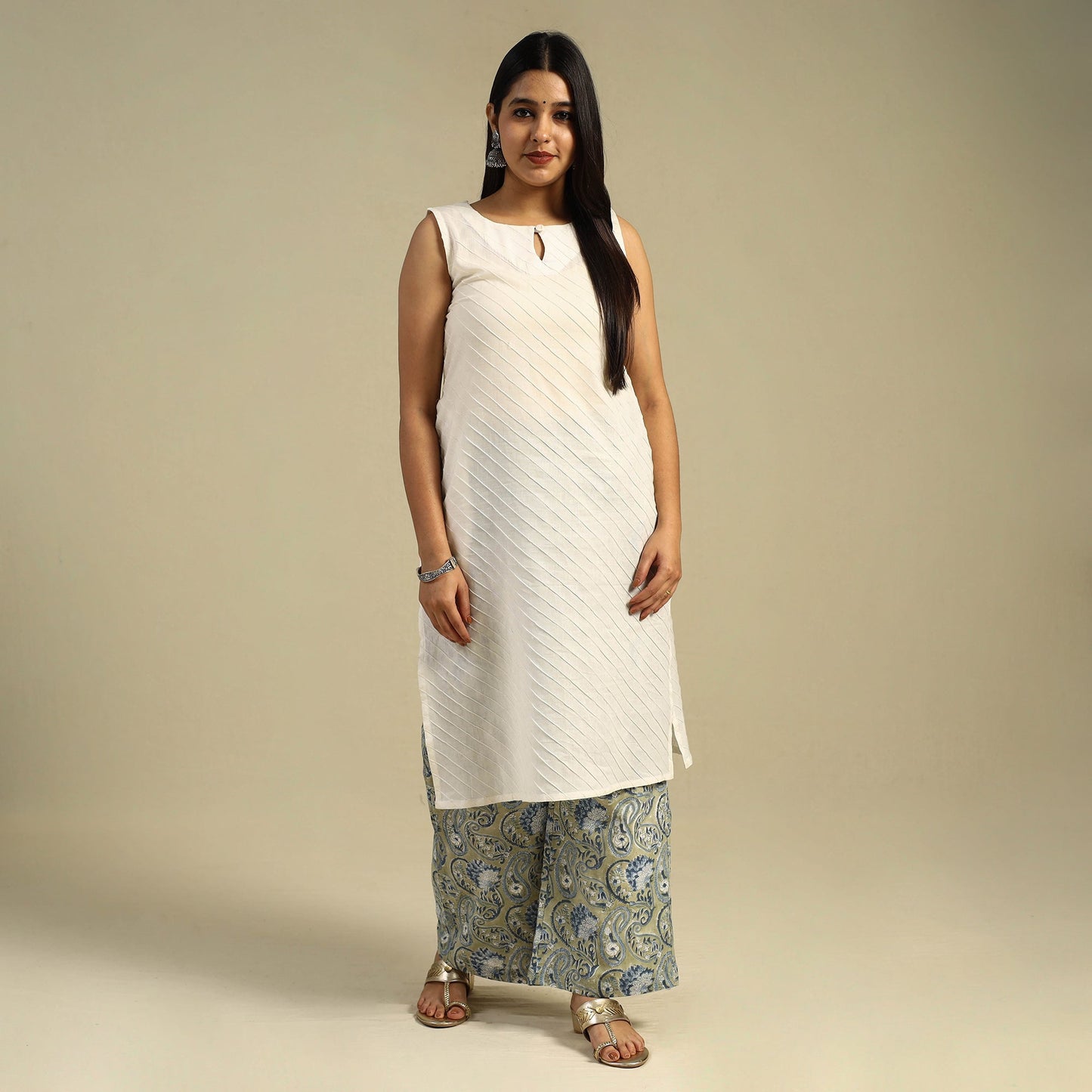 Buy Block Print Cotton Sanganeri Palazzo 