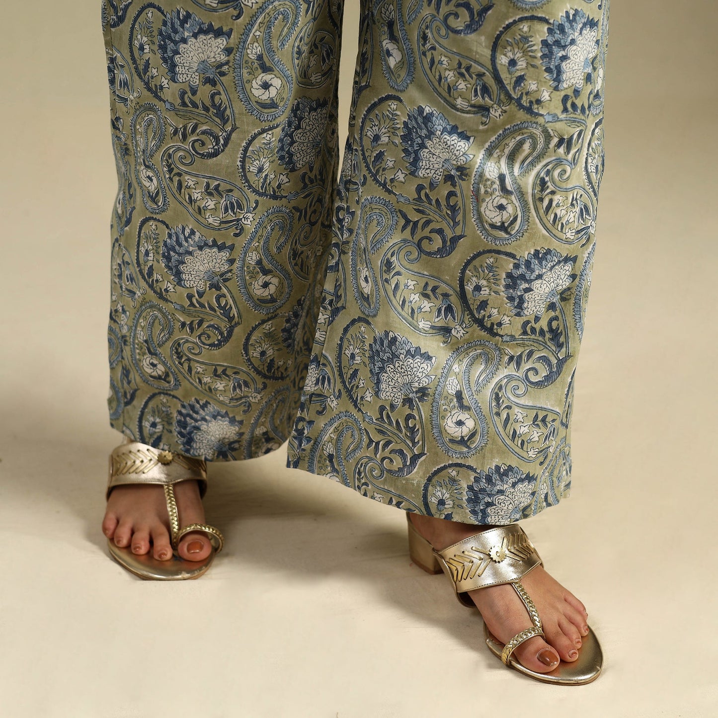 Buy Block Print Cotton Sanganeri Palazzo 