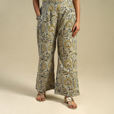 Green Block Print Cotton Sanganeri Palazzo 