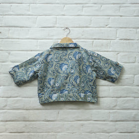 Buy Green Block Print Cotton Sanganeri Stitched Blouse