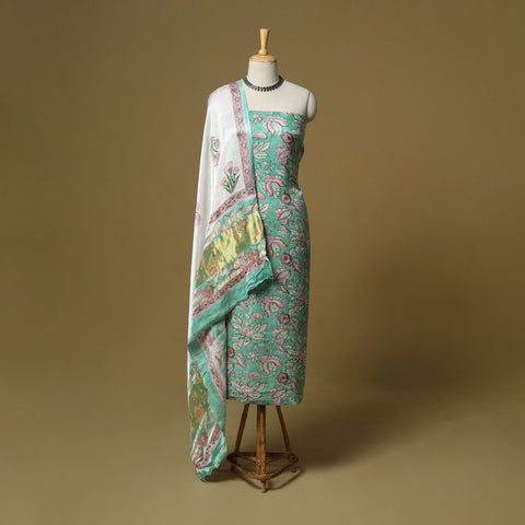 Modal silk sanganeri 2pc unstitched dress material 08