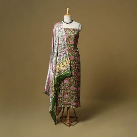 Modal silk sanganeri 2pc unstitched dress material 07