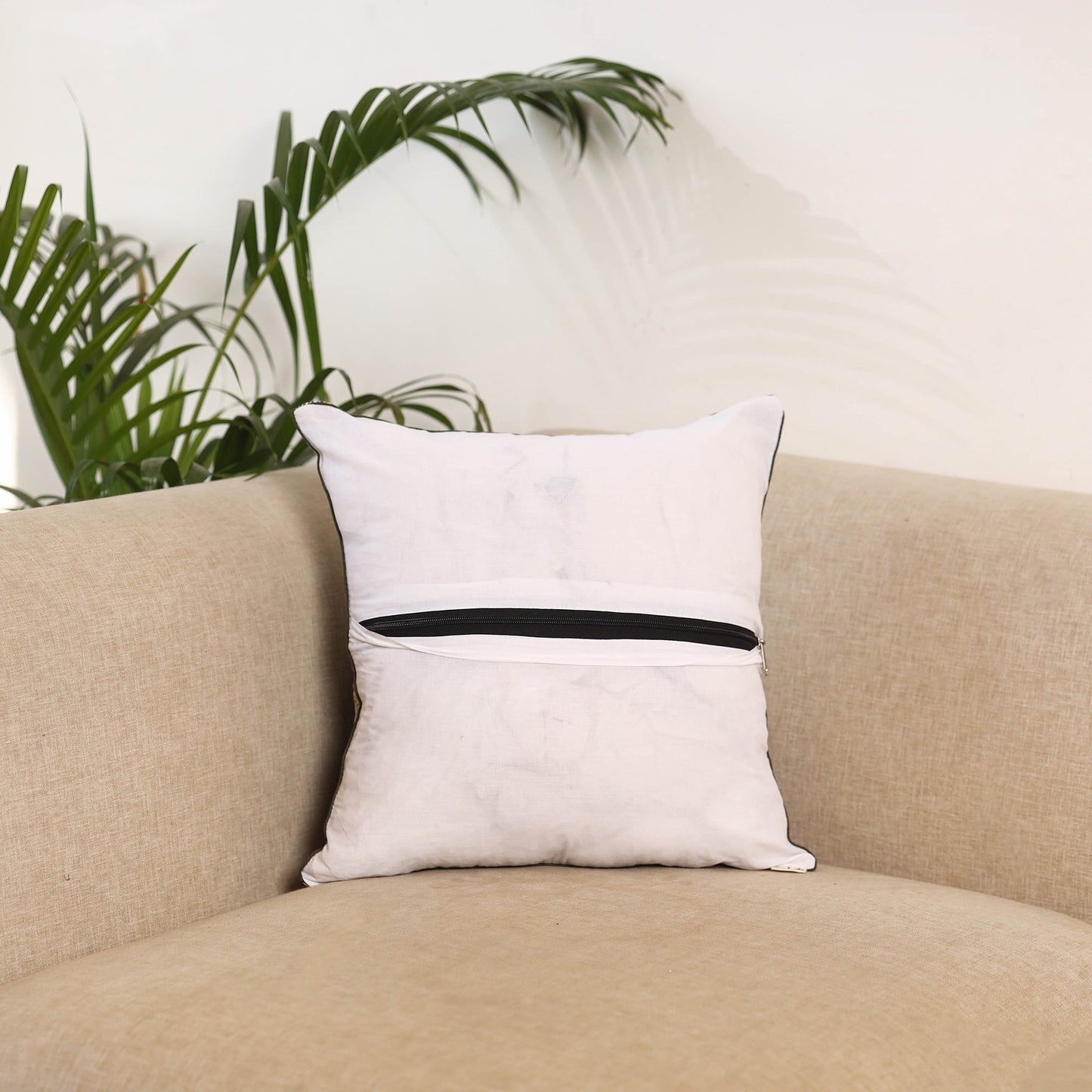 Green - sanganeri cushion cover 02 - handcrafted