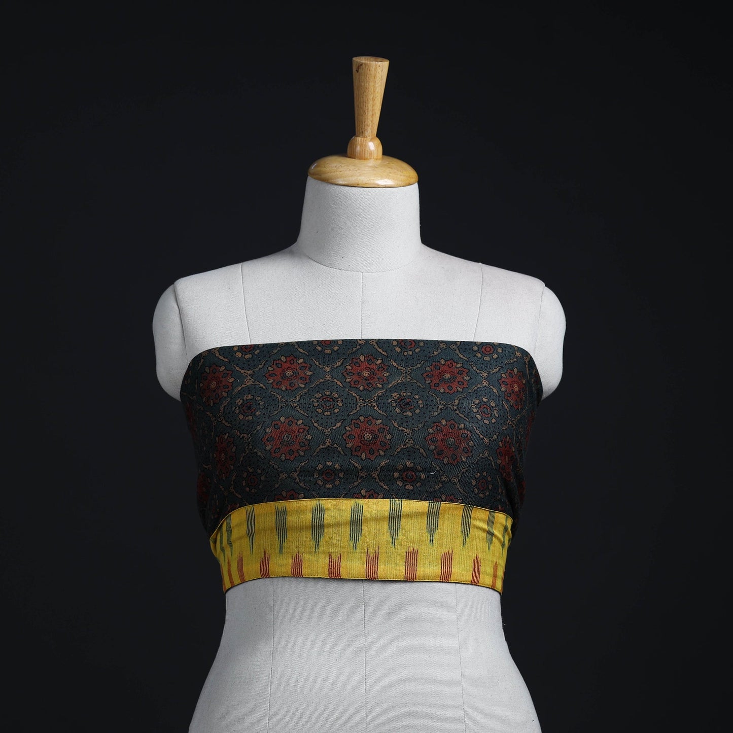 Green - woollen blouse piece 53 - handcrafted