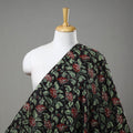 Green Block Printed Cotton Jahota Fabric