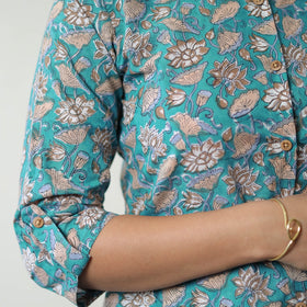 Green - printed cotton sanganeri co-ord set 09 - handcrafted