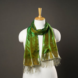 Buy Green Brocade Handloom Pure Silk Banarasi Stole