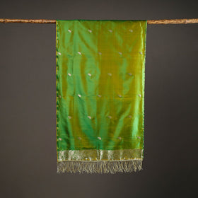 Buy Green Brocade Handloom Pure Silk Banarasi Stole