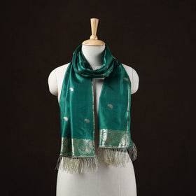 Green - brocade handloom pure silk banarasi stole