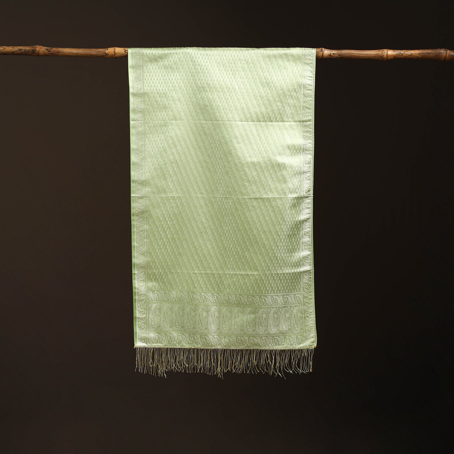 Brocade handloom semi silk banarasi stole 05 - handcrafted