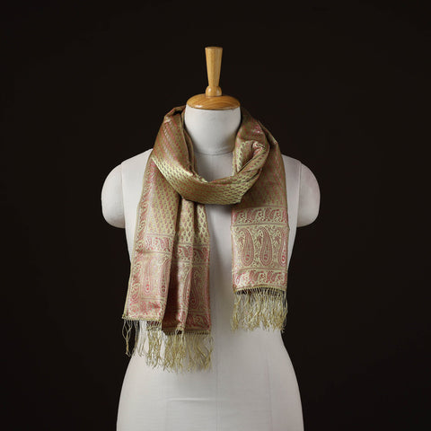 Brocade handloom semi silk banarasi stole 06 - handcrafted