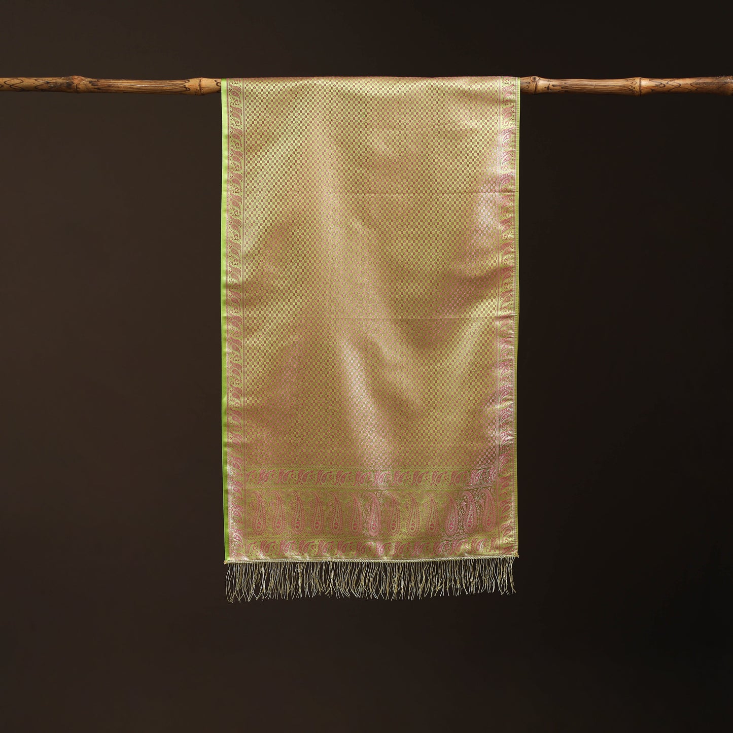 Brocade handloom semi silk banarasi stole 07 - handcrafted