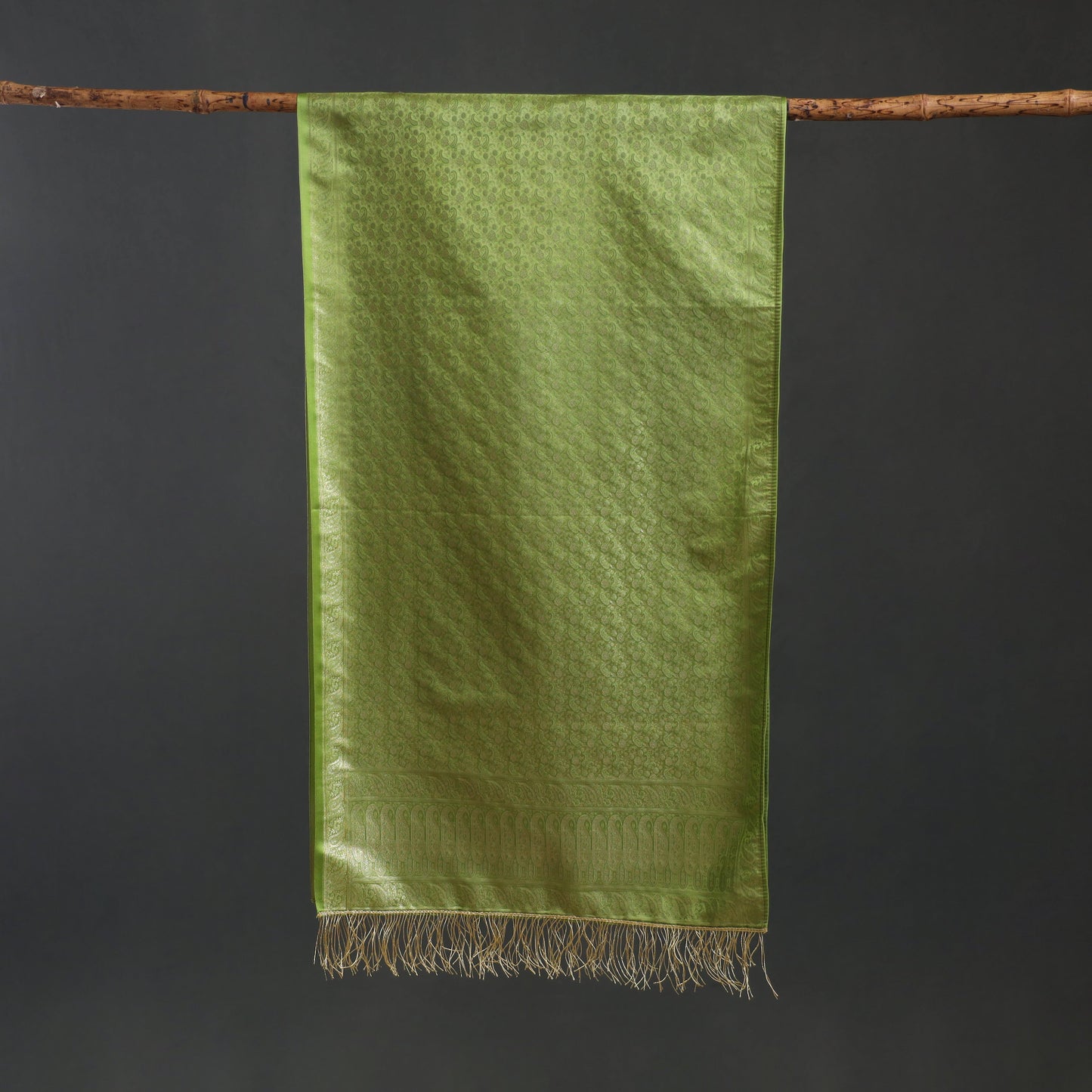 Brocade handloom semi silk banarasi stole 23 - handcrafted
