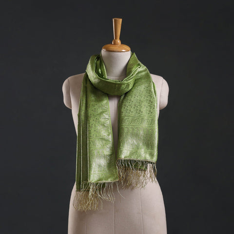 Brocade handloom semi silk banarasi stole 23 - handcrafted