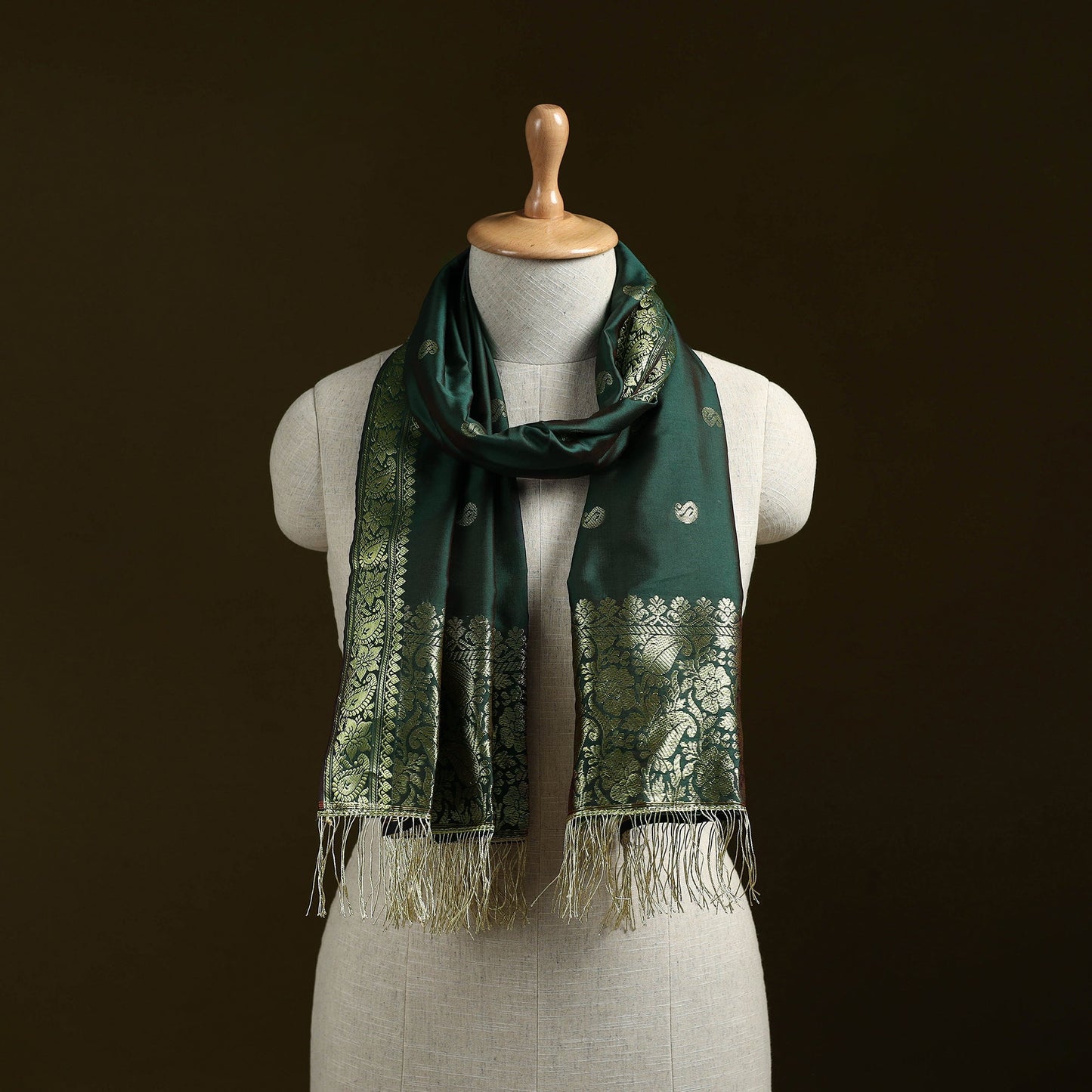 Brocade handloom semi silk nakshi buti banarasi stole