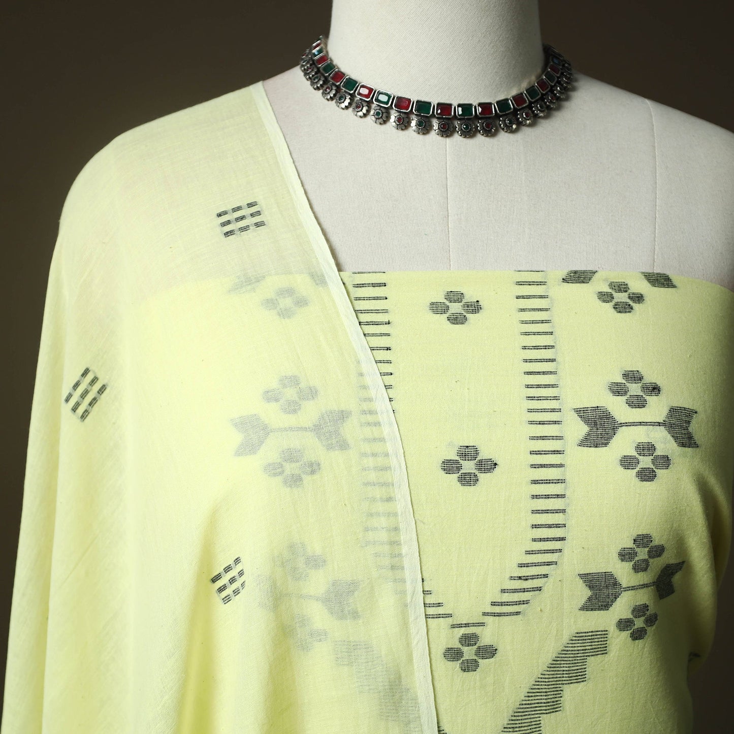 Burdwan jamdani handloom cotton 2pc unstitched dress