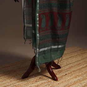 Chanderi silk bagh natural dyed dupatta with zari border 39