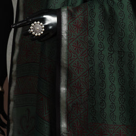 Chanderi silk bagh natural dyed dupatta with zari border 36