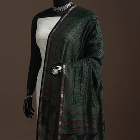 Chanderi silk bagh natural dyed dupatta with zari border 37