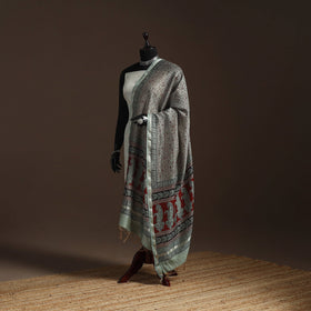 Chanderi silk bagh natural dyed dupatta with zari border 11