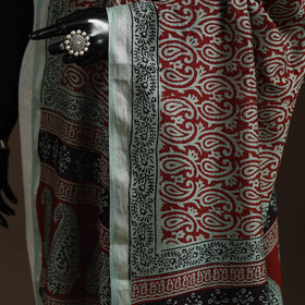 Chanderi silk bagh natural dyed dupatta with zari border 13