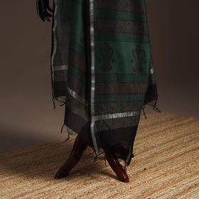 Chanderi silk bagh natural dyed dupatta with zari border 36