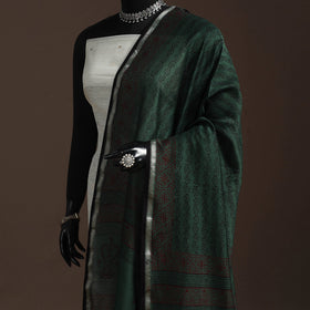 Chanderi silk bagh natural dyed dupatta with zari border 36