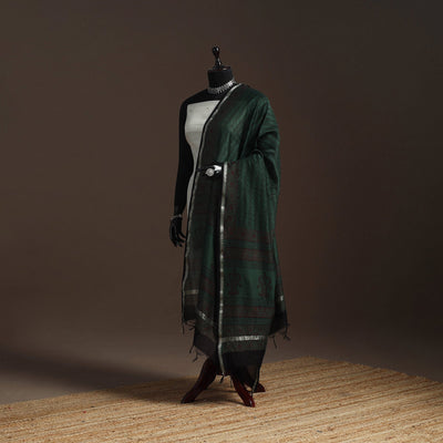 Chanderi silk bagh natural dyed dupatta with zari border 36