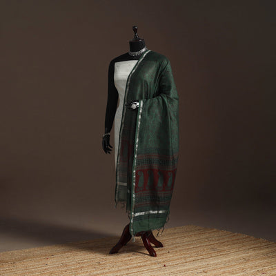 Chanderi silk bagh natural dyed dupatta with zari border 39