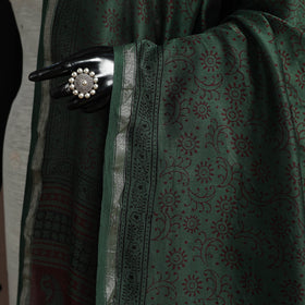 Chanderi silk bagh natural dyed dupatta with zari border 39