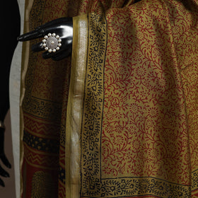 Chanderi silk bagh natural dyed dupatta with zari border 46