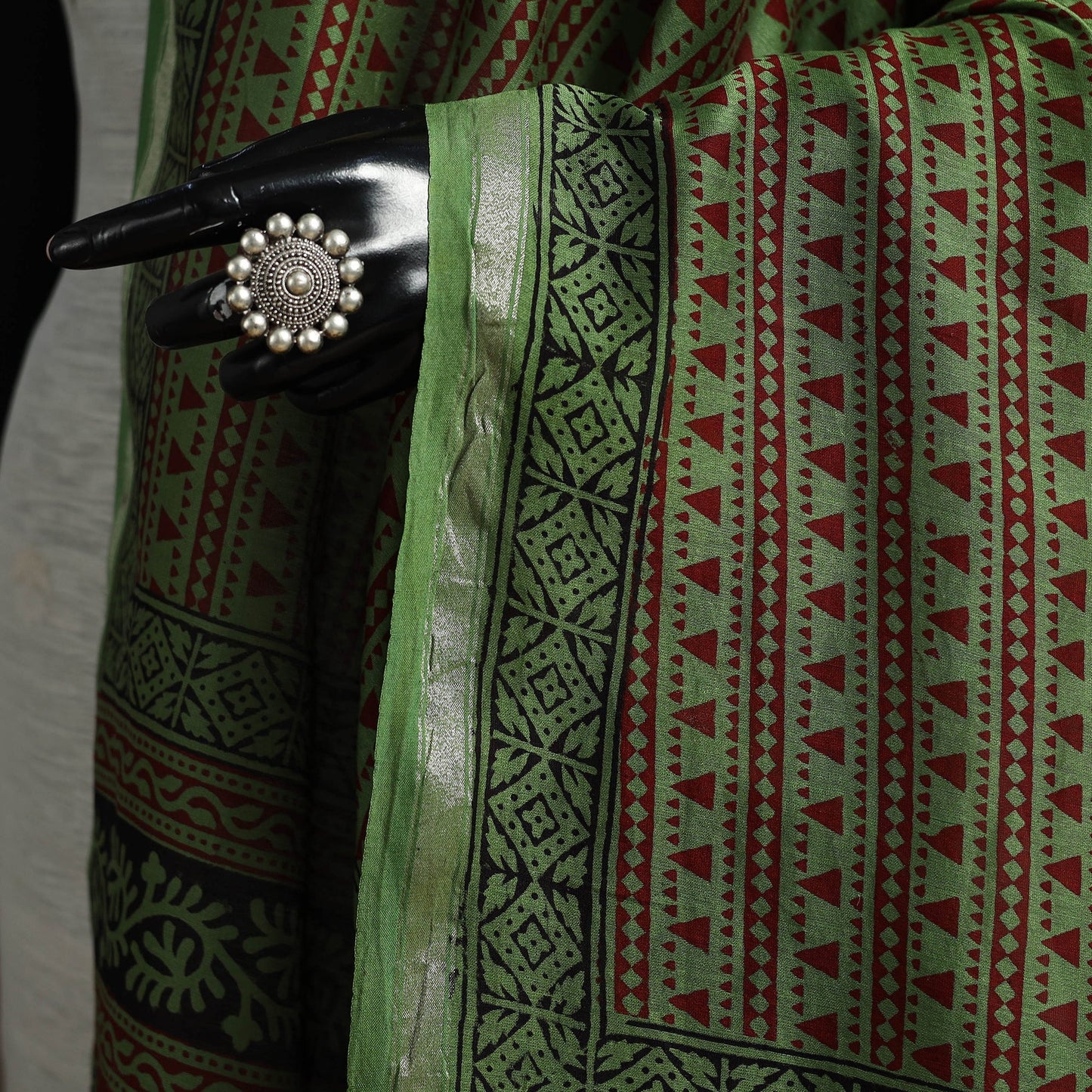 Chanderi silk bagh natural dyed dupatta with zari border 49