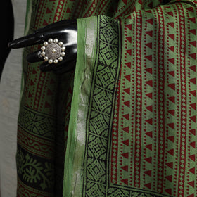 Chanderi silk bagh natural dyed dupatta with zari border 49