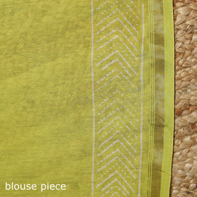 Chanderi silk hand bagru saree with zari border 25