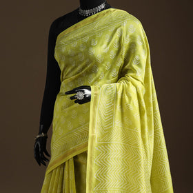 Chanderi silk hand bagru saree with zari border 25