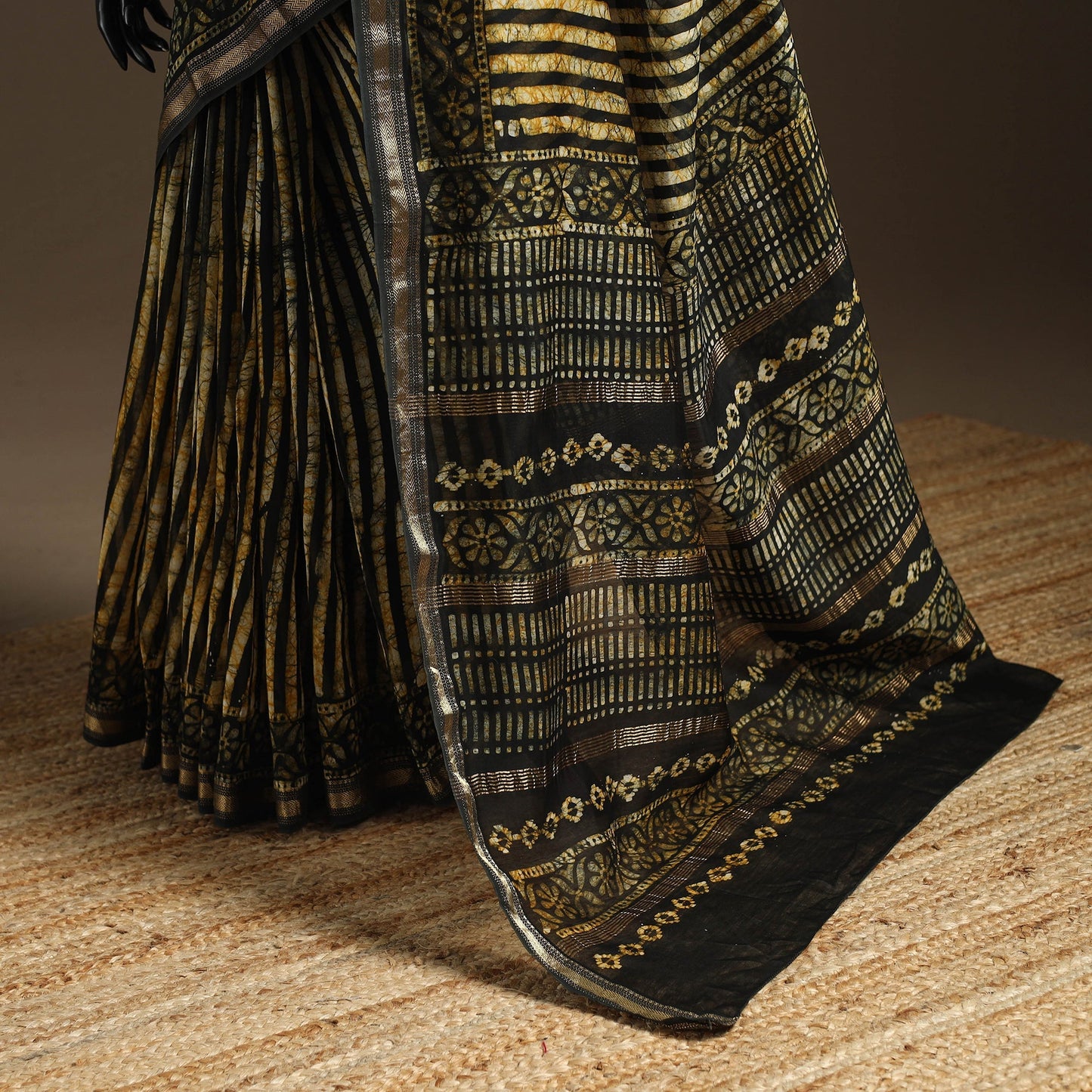 Chanderi silk hand batik saree 06 - handcrafted