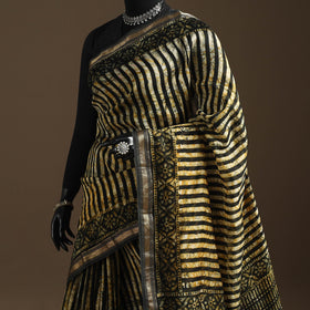 Chanderi silk hand batik saree 06 - handcrafted