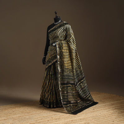 Chanderi silk hand batik saree 06 - handcrafted