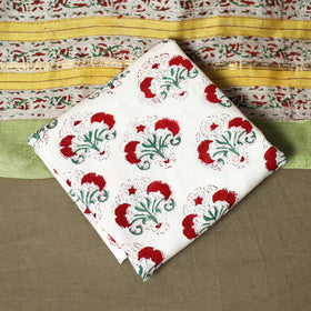 Chanderi silk hand block sanganeri print 3pc unstitched
