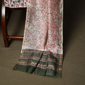 Chanderi silk hand block sanganeri print 3pc unstitched
