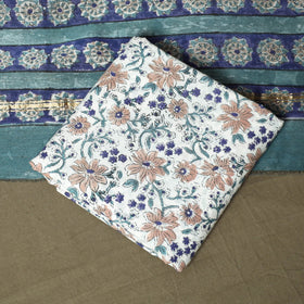 Chanderi silk hand block sanganeri print 3pc unstitched